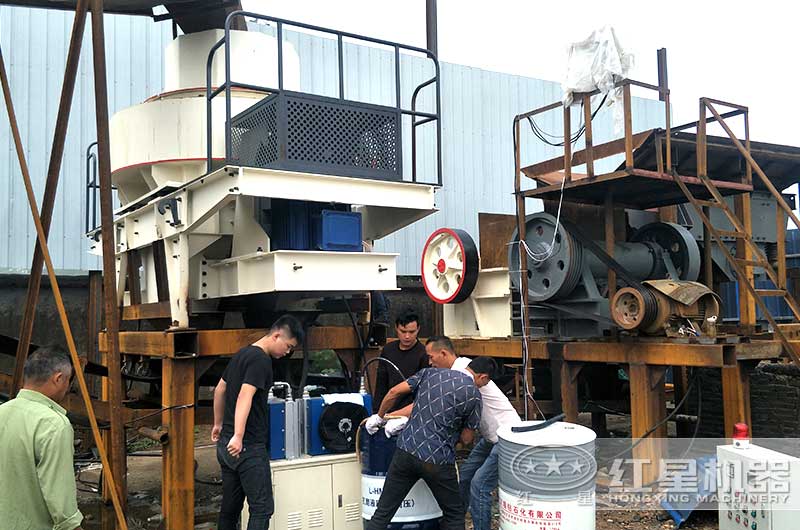 安徽滁州客戶破碎制砂現(xiàn)場(chǎng)圖