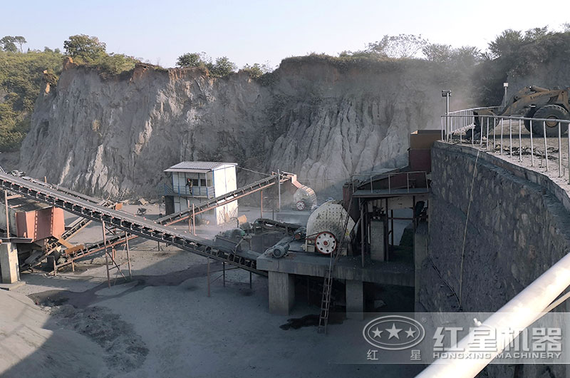 煤矸石碎石生產(chǎn)線，錘式破碎機，簡化工藝流程