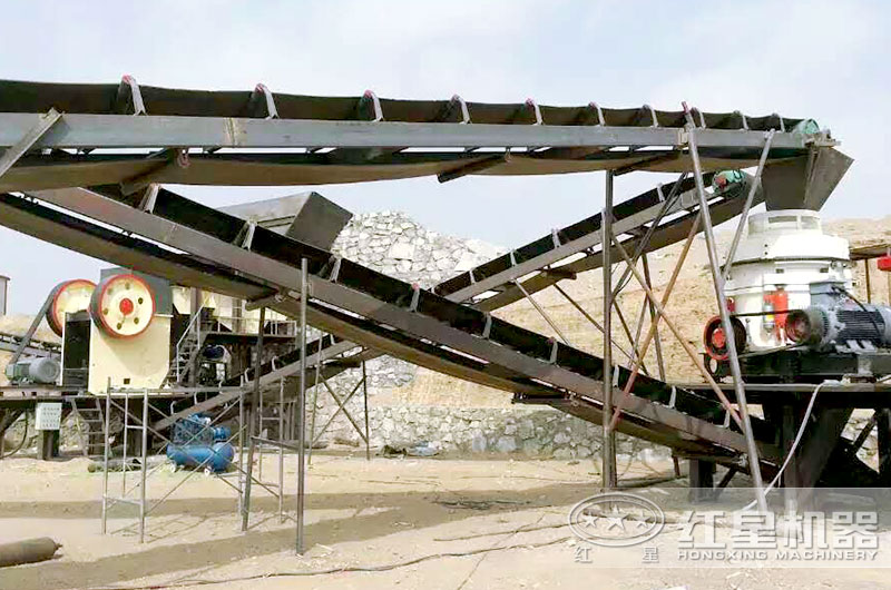 內(nèi)蒙古石材加工廠，鄂破+圓錐破，破碎花崗巖